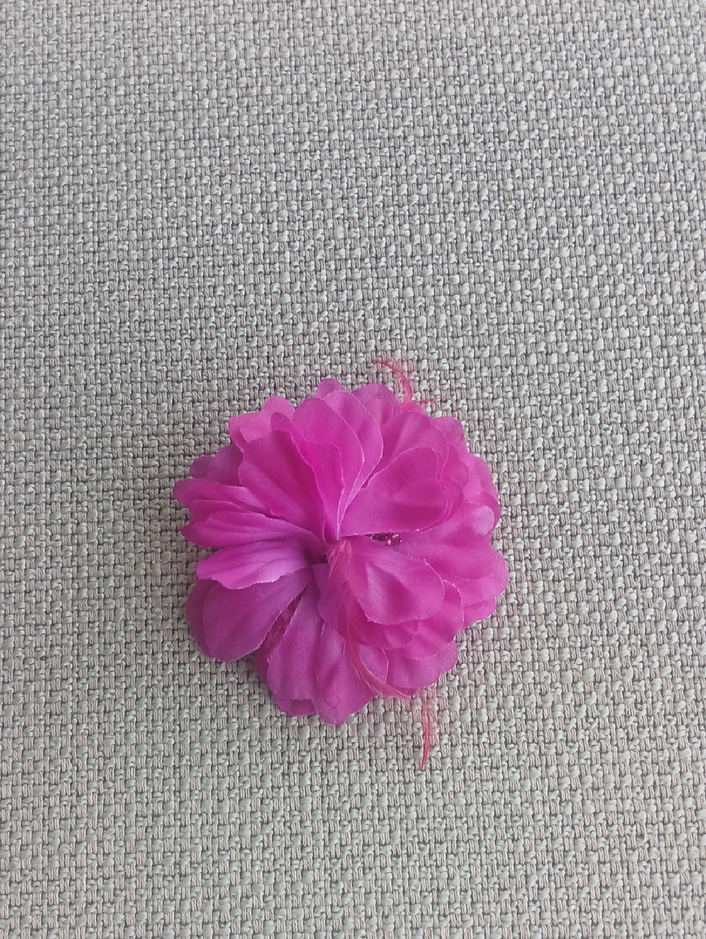 Bright Pink Fabric Flower Hair Clip